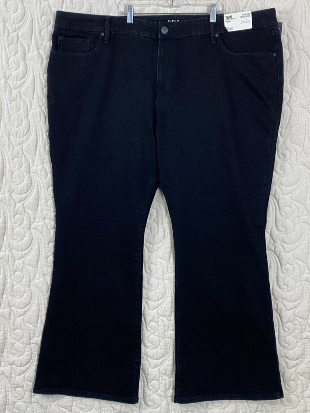 NEW a.n.a. High Rise Vintage Boot Black Jeans Size 26W Short Fitted Hip & Thigh